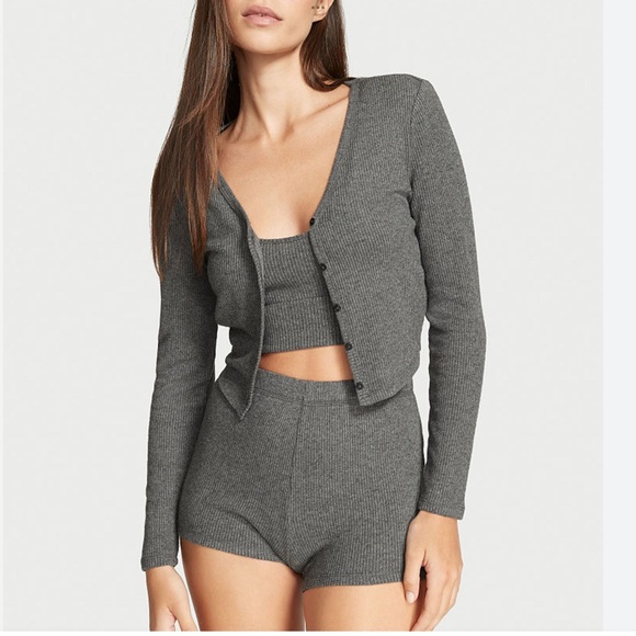 Victoria’s Secret Stone Gray Cozy 3 Piece Lounge/PJ Set Size Small - Picture 1 of 14